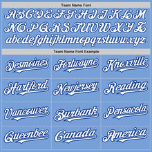 Laden Sie das Bild in den Galerie-Viewer, Custom Light Blue White-Royal 3 Colors Arm Shapes Authentic Baseball Jersey
