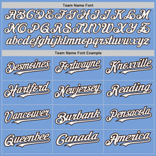 Charger l&#39;image dans la galerie, Custom Light Blue White-Brown 3 Colors Arm Shapes Authentic Baseball Jersey
