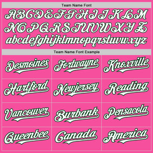 Custom Pink White-Green 3 Colors Arm Shapes Authentic Baseball Jersey