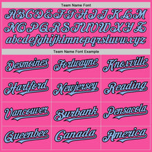 Charger l&#39;image dans la galerie, Custom Pink Light Blue-Black 3 Colors Arm Shapes Authentic Baseball Jersey
