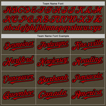Load image into Gallery viewer, Custom Olive Red-Black 3 Colors Arm Shapes Authentic Salute To Service Baseball Jersey
