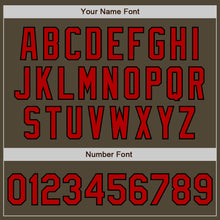 Load image into Gallery viewer, Custom Olive Red-Black 3 Colors Arm Shapes Authentic Salute To Service Baseball Jersey
