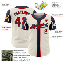 Laden Sie das Bild in den Galerie-Viewer, Custom Cream Red-Navy 3 Colors Arm Shapes Authentic Baseball Jersey
