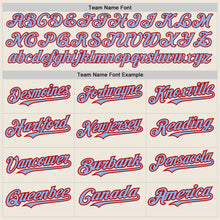 Charger l&#39;image dans la galerie, Custom Cream Light Blue-Red 3 Colors Arm Shapes Authentic Baseball Jersey
