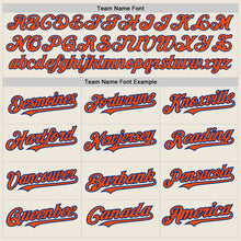 Laden Sie das Bild in den Galerie-Viewer, Custom Cream Orange-Royal 3 Colors Arm Shapes Authentic Baseball Jersey
