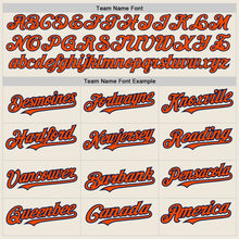 Laden Sie das Bild in den Galerie-Viewer, Custom Cream Orange-Navy 3 Colors Arm Shapes Authentic Baseball Jersey
