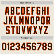 Load image into Gallery viewer, Custom Cream Brown-Orange 3 Colors Arm Shapes Authentic Baseball Jersey
