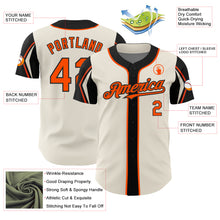 Laden Sie das Bild in den Galerie-Viewer, Custom Cream Orange-Black 3 Colors Arm Shapes Authentic Baseball Jersey
