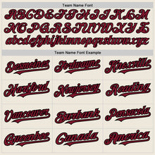 Load image into Gallery viewer, Custom Cream Crimson-Black 3 Colors Arm Shapes Authentic Baseball Jersey
