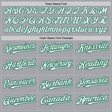 Load image into Gallery viewer, Custom Gray White-Kelly Green 3 Colors Arm Shapes Authentic Baseball Jersey
