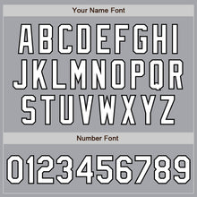 Load image into Gallery viewer, Custom Gray White-Black 3 Colors Arm Shapes Authentic Baseball Jersey
