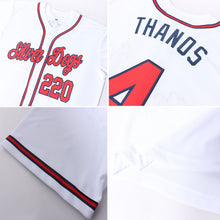 Laden Sie das Bild in den Galerie-Viewer, Custom White Red-Navy Baseball Jersey
