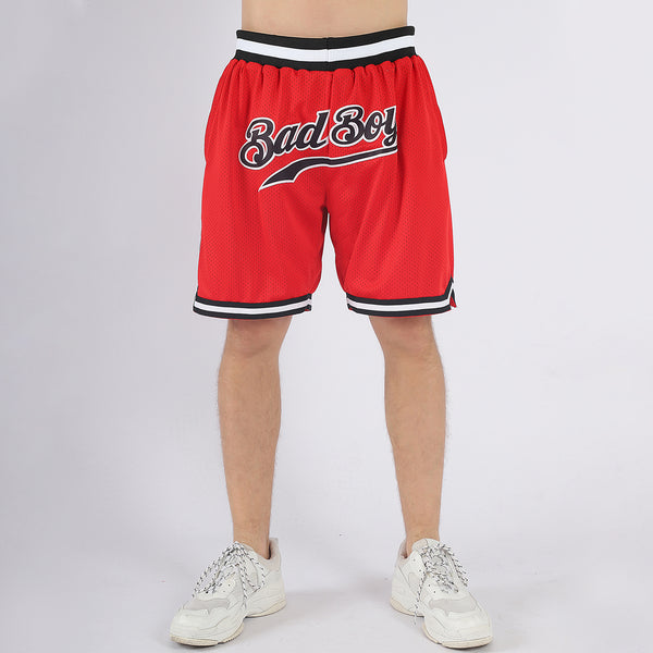 Custom Men's Basketball Shorts Black Red White Embroidered Name and Number  Stitched Mesh Basketball Sports Shorts for Boys 10 Years at  Men's  Clothing store