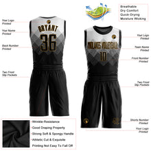 Laden Sie das Bild in den Galerie-Viewer, Custom White Black-Old Gold Round Neck Sublimation Basketball Suit Jersey
