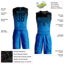 Laden Sie das Bild in den Galerie-Viewer, Custom Blue Black Round Neck Sublimation Basketball Suit Jersey
