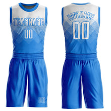 Laden Sie das Bild in den Galerie-Viewer, Custom Powder Blue White Round Neck Sublimation Basketball Suit Jersey
