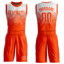 Load image into Gallery viewer, Custom White Orange Round Neck Sublimation Basketball Suit Jersey
