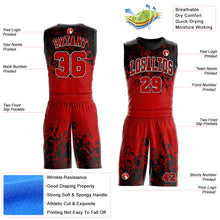 Load image into Gallery viewer, Custom Red Black-White Round Neck Sublimation Basketball Suit Jersey
