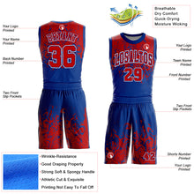 Load image into Gallery viewer, Custom Royal Red-White Round Neck Sublimation Basketball Suit Jersey
