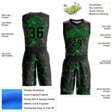 Laden Sie das Bild in den Galerie-Viewer, Custom Black Neon Green Round Neck Sublimation Basketball Suit Jersey
