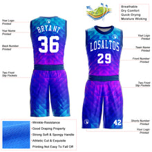 Load image into Gallery viewer, Custom Royal White Light Blue-Hot Pink Round Neck Sublimation Basketball Suit Jersey
