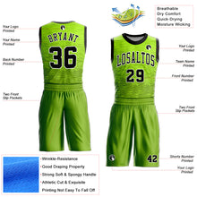 Laden Sie das Bild in den Galerie-Viewer, Custom Neon Green Black-White Round Neck Sublimation Basketball Suit Jersey
