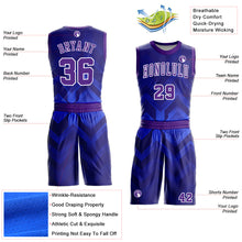 Laden Sie das Bild in den Galerie-Viewer, Custom Royal Purple-White Round Neck Sublimation Basketball Suit Jersey
