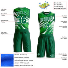 Load image into Gallery viewer, Custom Kelly Green White Round Neck Sublimation Basketball Suit Jersey
