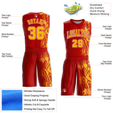 Load image into Gallery viewer, Custom Red Gold-White Round Neck Sublimation Basketball Suit Jersey
