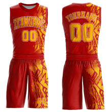 Load image into Gallery viewer, Custom Red Gold-White Round Neck Sublimation Basketball Suit Jersey
