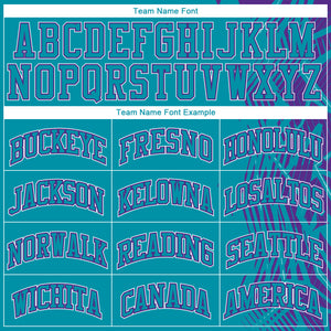 Custom Teal Purple-White Round Neck Sublimation Basketball Suit Jersey