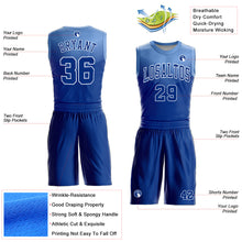 Load image into Gallery viewer, Custom Royal Light Blue-White Round Neck Sublimation Basketball Suit Jersey
