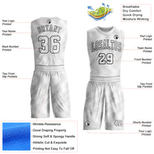 Laden Sie das Bild in den Galerie-Viewer, Custom Gray White-Black Round Neck Sublimation Basketball Suit Jersey
