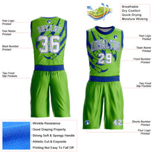 Загрузить изображение в средство просмотра галереи, Custom Neon Green White-Royal Animals Claws Round Neck Sublimation Basketball Suit Jersey
