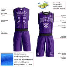 Charger l&#39;image dans la galerie, Custom Purple Black-White Round Neck Sublimation Basketball Suit Jersey
