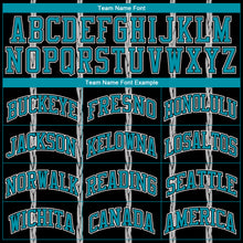 Charger l&#39;image dans la galerie, Custom Black Teal-White Round Neck Sublimation Basketball Suit Jersey
