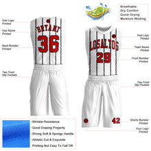 Load image into Gallery viewer, Custom White Red-Black Round Neck Sublimation Basketball Suit Jersey
