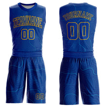 Load image into Gallery viewer, Custom Royal Gold Round Neck Sublimation Basketball Suit Jersey
