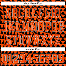 Load image into Gallery viewer, Custom Orange White-Black Triangle Shapes Round Neck Sublimation Basketball Suit Jersey
