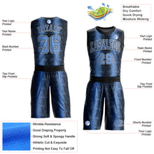 Загрузить изображение в средство просмотра галереи, Custom Black Light Blue-White Animal Fur Print Round Neck Sublimation Basketball Suit Jersey
