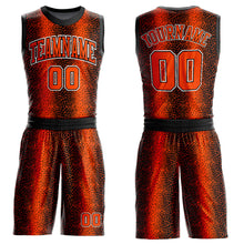 Laden Sie das Bild in den Galerie-Viewer, Custom Black Orange-White Animal Fur Print Round Neck Sublimation Basketball Suit Jersey

