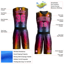 Laden Sie das Bild in den Galerie-Viewer, Custom Black Pink-Gold Animal Fur Print Round Neck Sublimation Basketball Suit Jersey
