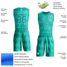 Load image into Gallery viewer, Custom Aqua White Round Neck Sublimation Basketball Suit Jersey
