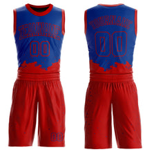 Laden Sie das Bild in den Galerie-Viewer, Custom Royal Red Color Splash Round Neck Sublimation Basketball Suit Jersey
