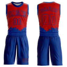 Load image into Gallery viewer, Custom Red Royal Color Splash Round Neck Sublimation Basketball Suit Jersey
