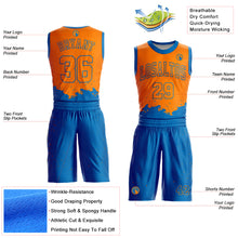 Laden Sie das Bild in den Galerie-Viewer, Custom Bay Orange Blue Color Splash Round Neck Sublimation Basketball Suit Jersey
