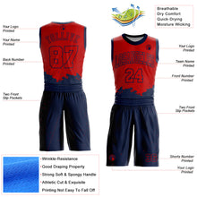 Laden Sie das Bild in den Galerie-Viewer, Custom Red Navy Color Splash Round Neck Sublimation Basketball Suit Jersey
