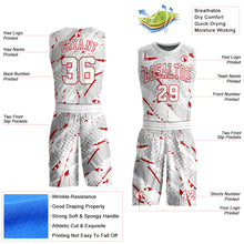 Load image into Gallery viewer, Custom White Red Bright Lines Round Neck Sublimation Basketball Suit Jersey
