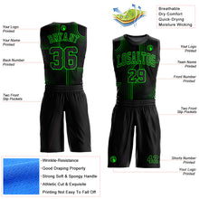 Load image into Gallery viewer, Custom Black Aurora Green Tracks Round Neck Sublimation Basketball Suit Jersey
