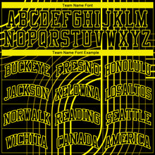 Laden Sie das Bild in den Galerie-Viewer, Custom Black Neon Yellow Tracks Round Neck Sublimation Basketball Suit Jersey
